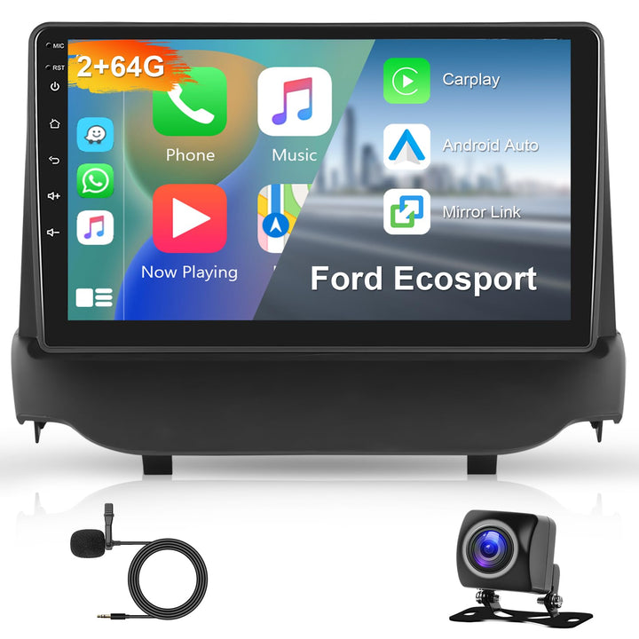 Hodozzy 2G+64G Android Autoradio für Ford Ecosport 2013-2017 Wireless Carplay Android Auto,9 Zoll To