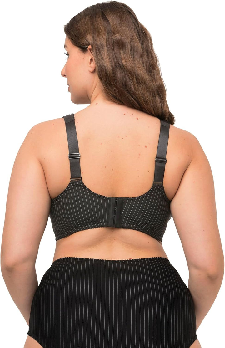 Ulla Popken Damen Entlastungs-BH, Ohne Bügel, Strassanhänger, Cup C - G Bra (1er Pack) 90D Schwarz,