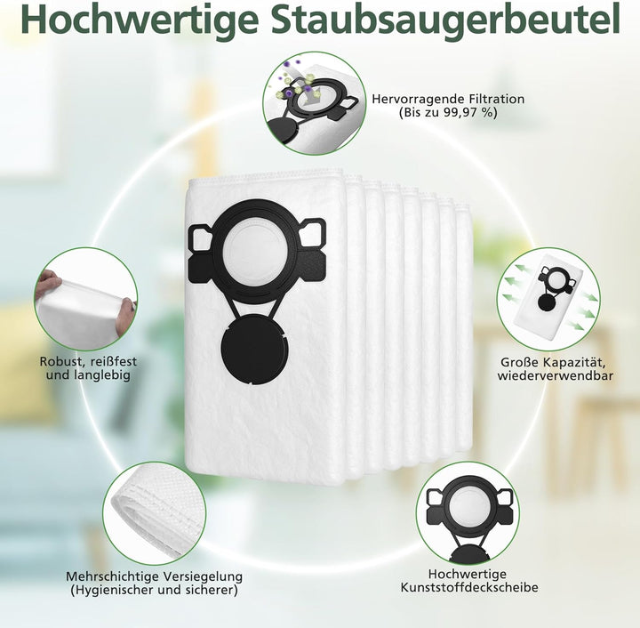 16 Stück Staubsaugerbeutel kompatibel mit MAKITA VC2512L VC2000L VC2010L VC2012L VC2511L VC3011L VC3