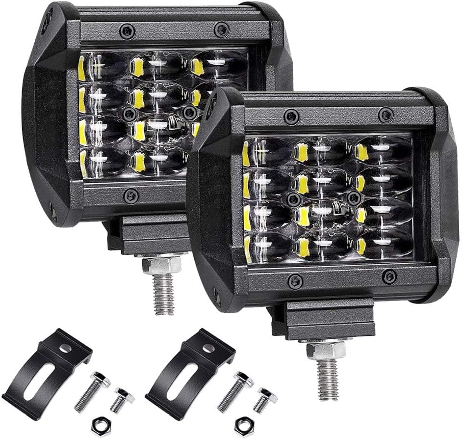 LTPAG Zusatzscheinwerfer, 2 x 72W Cree LED Arbeitsscheinwerfer 4 Zoll 7200LM 6000K IP68 Wasserdicht