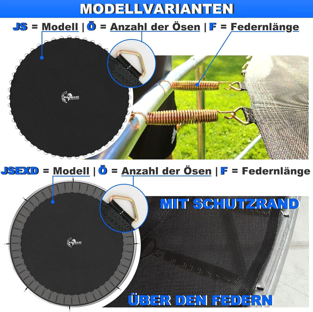Baunsal® Trampolin Sprungtuch Ø 183 185 244 250 275 277 300 305 366 370 335 337 396 400 427 430 457