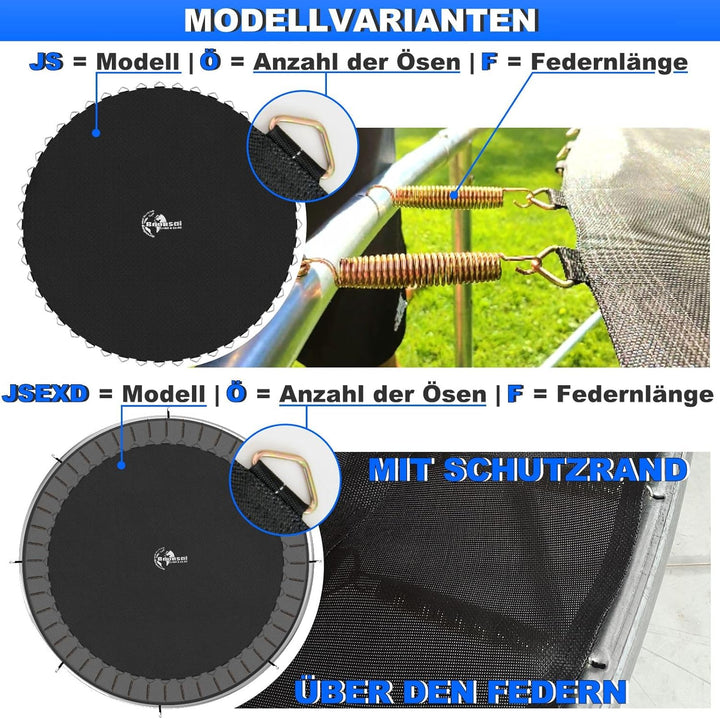 Baunsal® Trampolin Sprungtuch Ø 183 185 244 250 275 277 300 305 366 370 335 337 396 400 427 430 457
