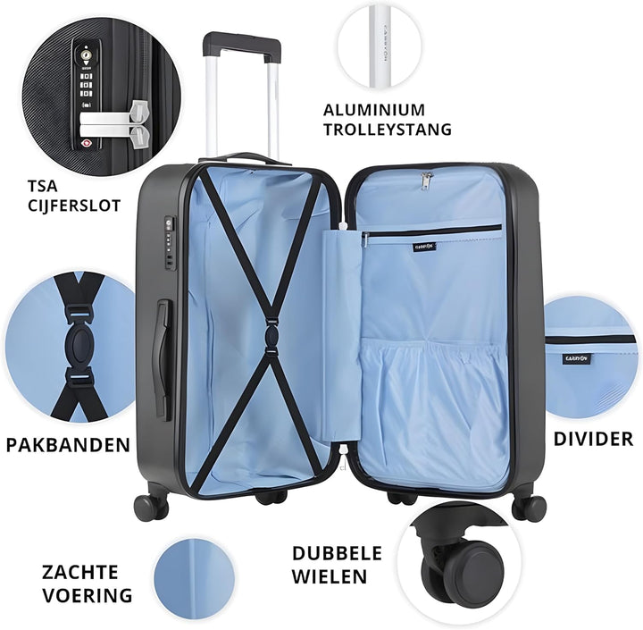 CarryOn Skyhopper Hartschale Kofferset 3 teilig - Gepäckset Reisekoffers TSA - Polycarbonate - TSA O