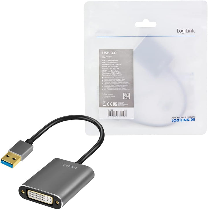 LogiLink Adapter USB 3.0 auf DVI zu DVI, zu DVI