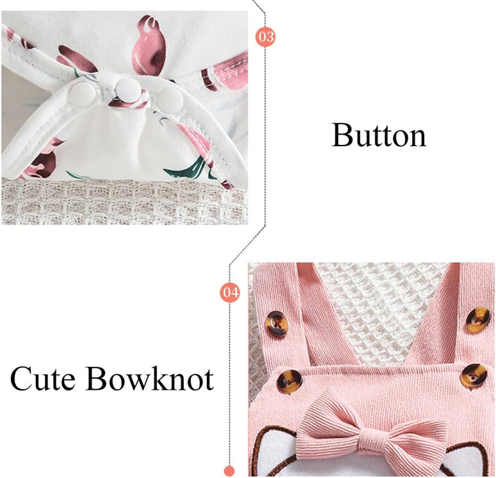 Baby Mädchen Kleidung Outfits Herbst Winter Niedlich Liebe Druck Strampler Cartoon Bär Overalls Hose