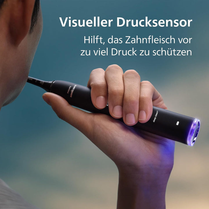 Philips Sonicare DiamondClean Smart 9400 elektrische Zahnbürste, Schallzahnbürste mit App, Drucksens
