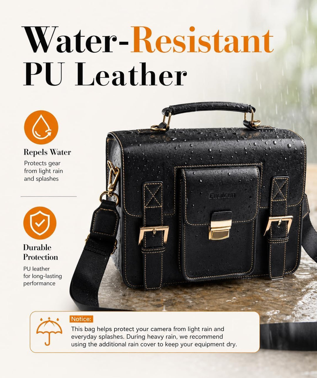 Cwatcun Kameratasche Kamera Umhängetasche Kompaktkamera Tasche Wasserdicht Retro Kompatibel für Cano
