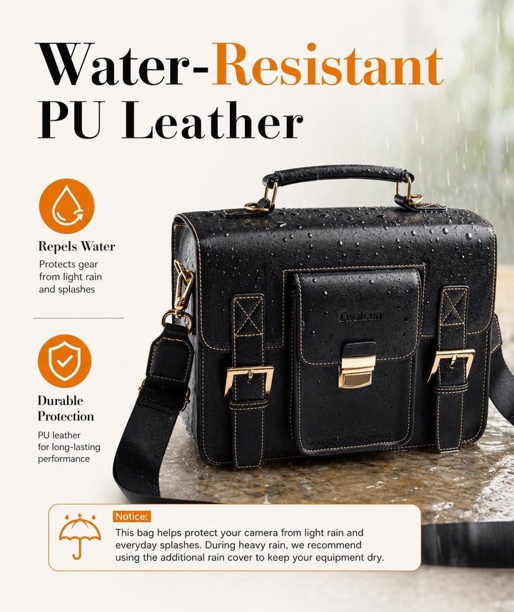 Cwatcun Kameratasche Kamera Umhängetasche Kompaktkamera Tasche Wasserdicht Retro Kompatibel für Cano