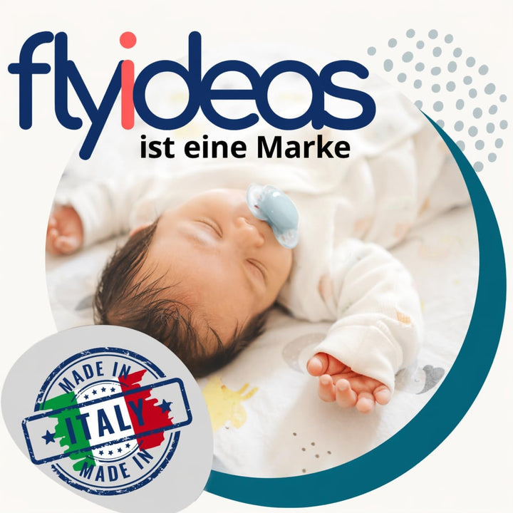 FlyIdeas Spannbettlaken 60x120 cm fur Babybett, 3 STK. - 100% Reine und Sanft Baumwolle - 2 Spannbet