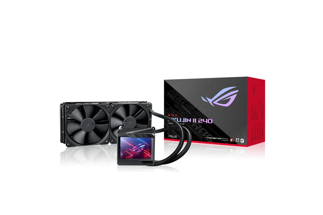ASUS ROG RYUJIN II 240 All-in-One CPU-Wasserkühlung (3,5-Zoll-LCD, integrierter Pumpenlüfter zur Küh