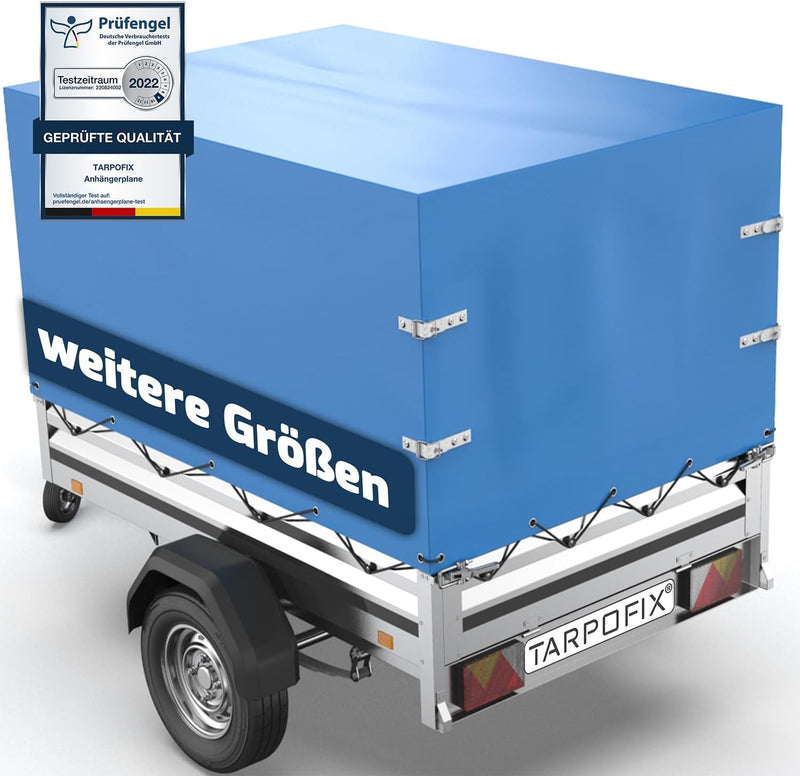 Tarpofix® Anhänger Hochplane 160x115x85 cm inkl. Planenseil - randverstärkte & robuste Stema Anhänge