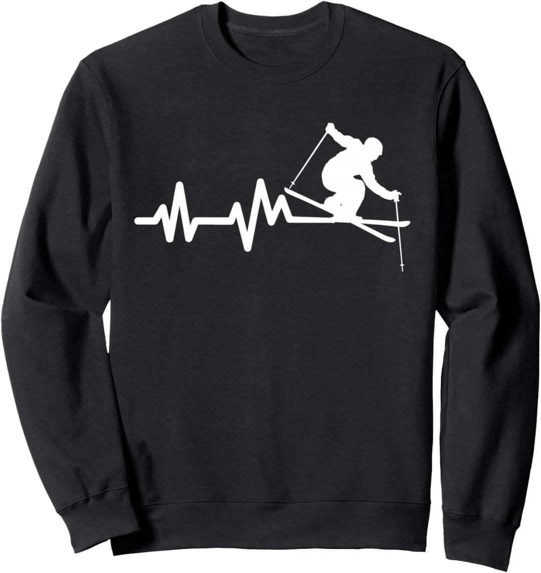 Skifahrer Herzschlag Ski Sweatshirt