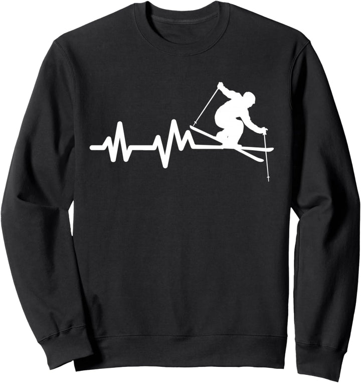 Skifahrer Herzschlag Ski Sweatshirt