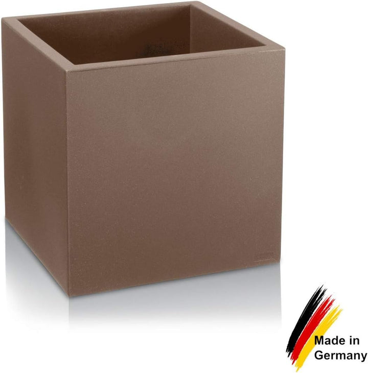 Pflanzkübel DECORAS Kunststoff Blumenkübel - Farbe: cappuccino matt - robuster, UV-beständiger, wett