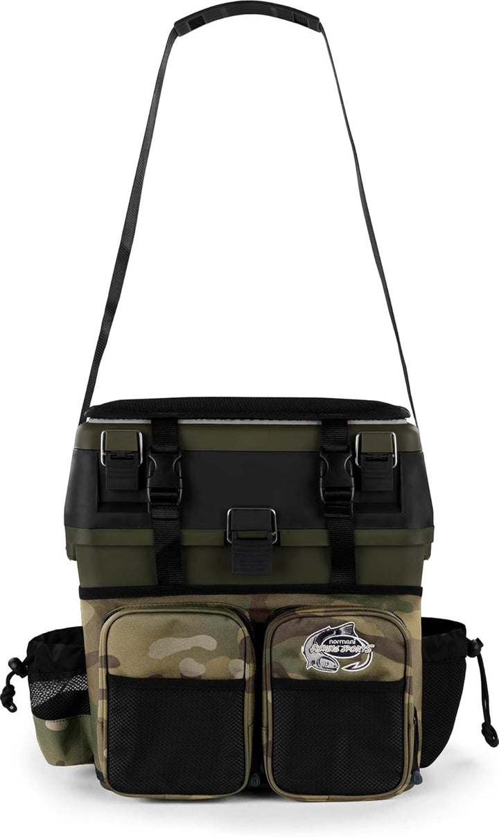 Sitzkiepe Angelbox Angel-Sitzbox Angelrucksack Angeltasche Angelkoffer Angler-Gerätekasten mit 4 Tac