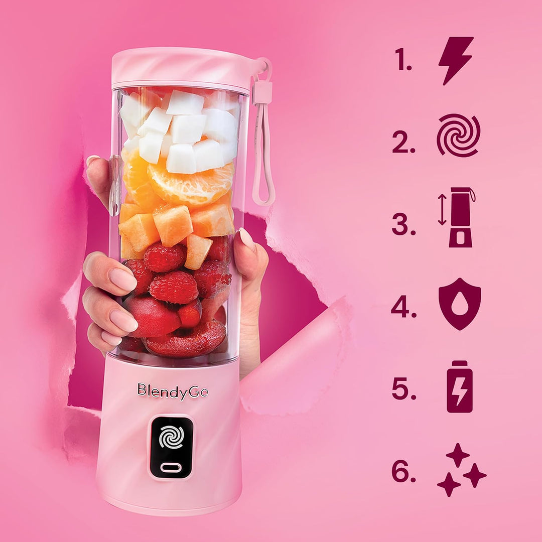 BlendyGo 3 Tragbarer Mixer, Blender, Mini Standmixer, 550 ml, Smoothie maker, Mixer smoothie maker t