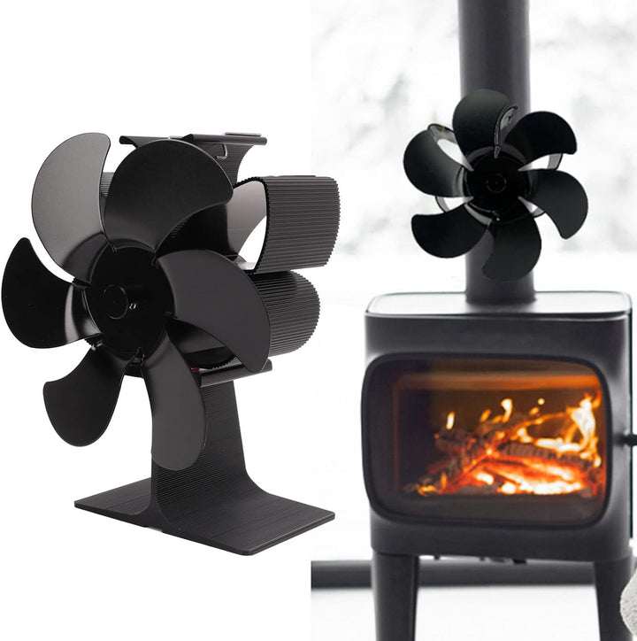 Wakects Ofenventilator für Kamin, Kaminventilator, 6 Flügel, nicht elektrisch, für Holzöfen, Öfen, S