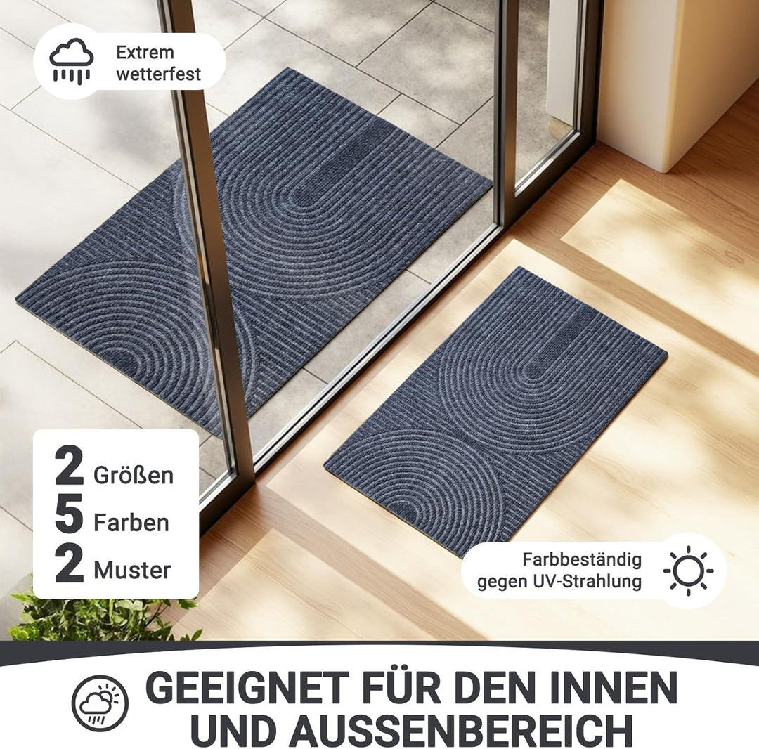 Fussmatte 60x90cm, rutschfeste Maschinenwaschbare Schmutzfangmatte, Teppich Wohnzimmer Innen und Aus