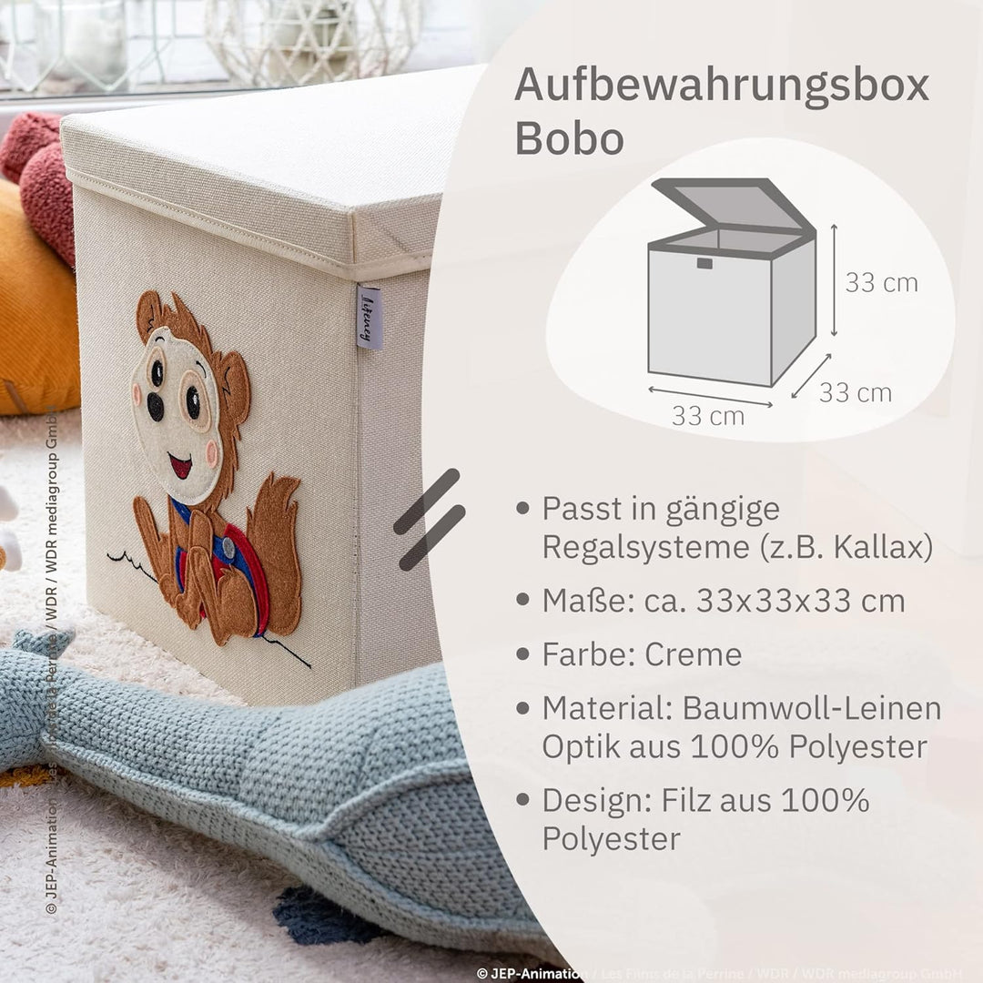 LIFENEY meets Bobo Siebenschläfer Aufbewahrungsbox mit Deckel für Kinder – Box mit dem kultigen Sieb