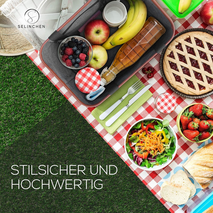 Selinchen® - Premium Einkaufskorb | Hochwertige Einkaufstasche faltbar und mit PU-Ledergriff | Ideal