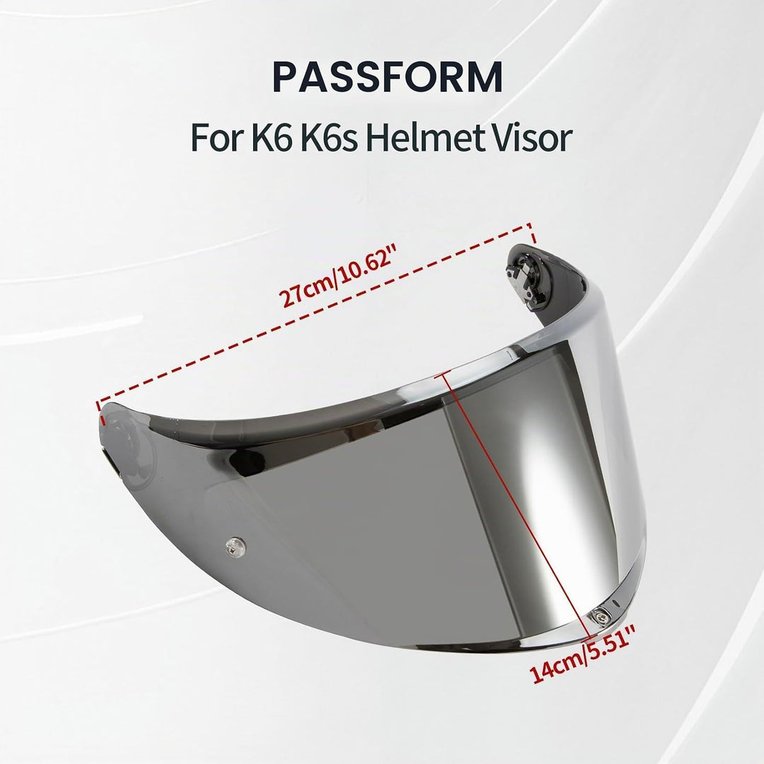 PSLER Helmvisier für K6 K6s - Helmgesichtsschutz Getöntes Visier Motorradhelm Zubehör Ersatz für K6