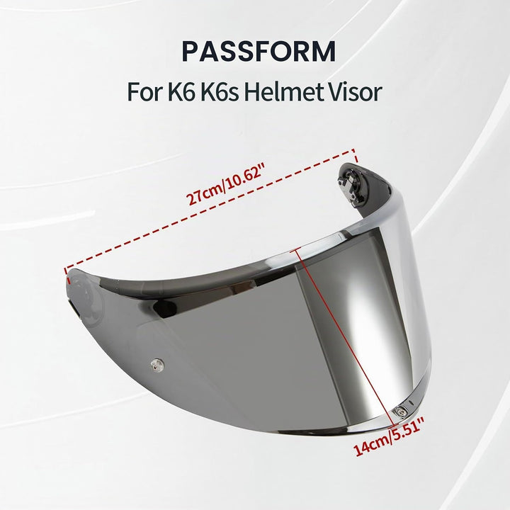 PSLER Helmvisier für K6 K6s - Helmgesichtsschutz Getöntes Visier Motorradhelm Zubehör Ersatz für K6