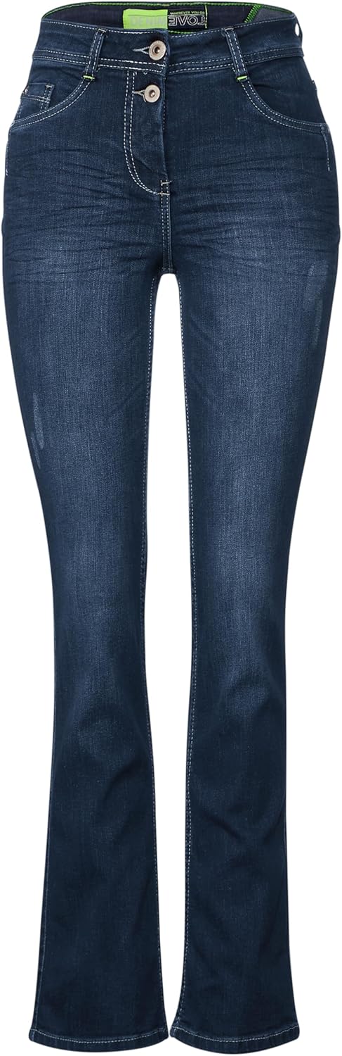 Cecil Damen Jeanshose Bootcut 26W / 32L Dark Blue Wash, 26W / 32L Dark Blue Wash