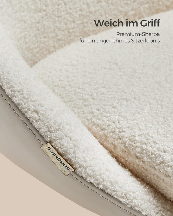 SONGMICS Homeoffice Stuhl, Drehstuhl aus Sherpa, Schreibtischstuhl, Schaumstoffpolsterung, höhenvers