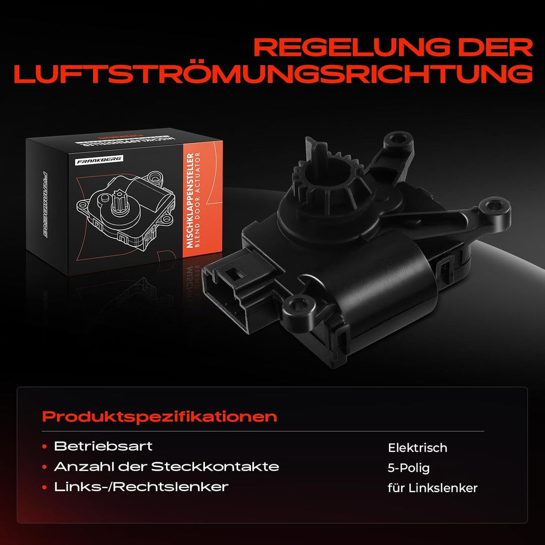 Frankberg Stellmotor Klimaanlage Stellelement Mischklappe Kompatibel mit A3 8V Q2 GA Leon 5F Octavia