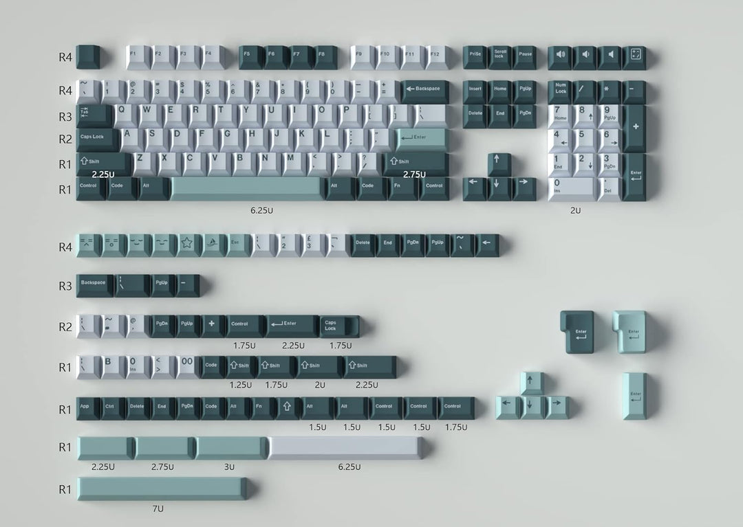 mintcaps Botanical Keycaps Set 173 Tasten Cherry Profile Doubleshot Custom Keyboard Keycaps ISO ANSI