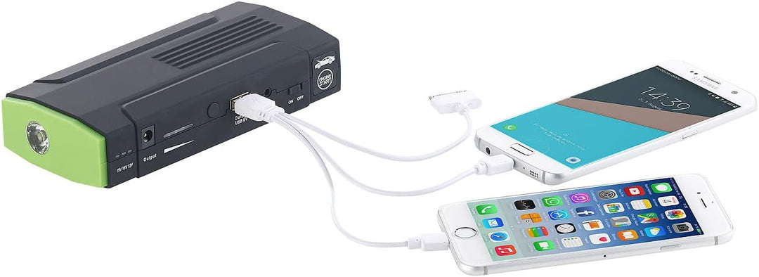 revolt Jump Starter: Notebook-Powerbank mit Kfz-Starthilfe & LED-Leuchte, 8.000 mAh, 400 A (Auto Pow