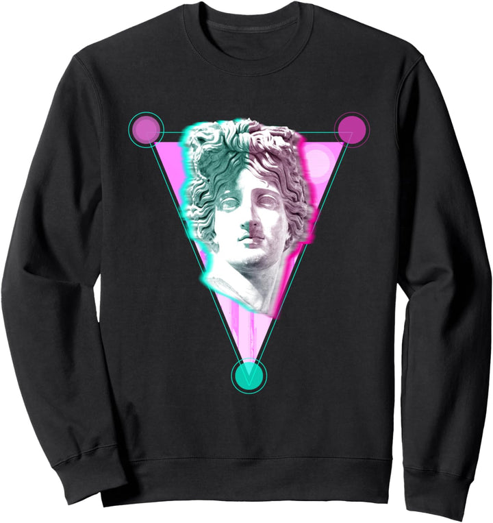 Glitch Griechische Statue Retrowave Synthwave Vaporwave Ästhetisch Sweatshirt
