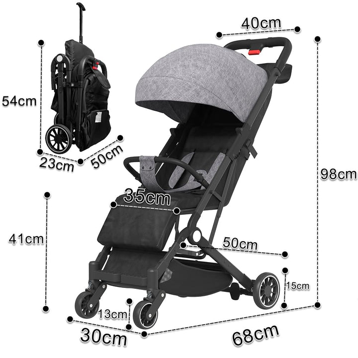 Kinderbuggy, Kinderwagen mit Sonnenschirm, Kinderwagen Zusammenklappbar, Buggy mit Liegefunktion, Ka