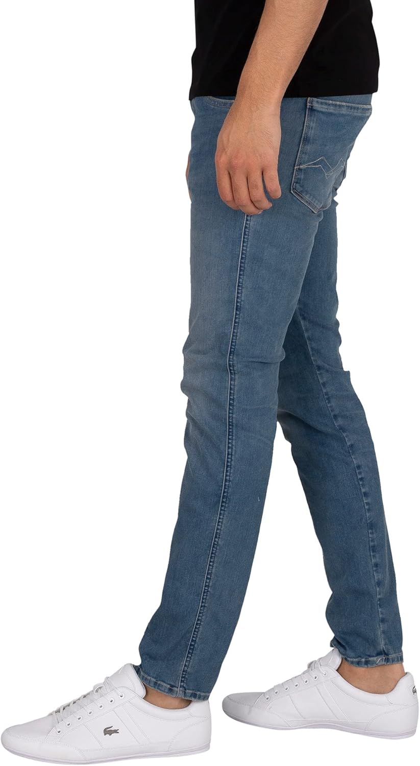 Replay Herren Jeans Anbass Slim-Fit mit Power Stretch 36W / 32L 94 Medium Blue, 36W / 32L 94 Medium