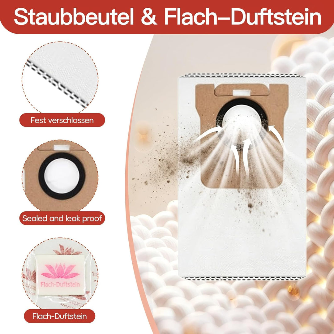 30 Stück Zubehör für Xiaomi 5/5 Pro Saugroboter Ersatzteile, 1 Hauptbürste, 6 Seitenbürsten, 6 Wisch