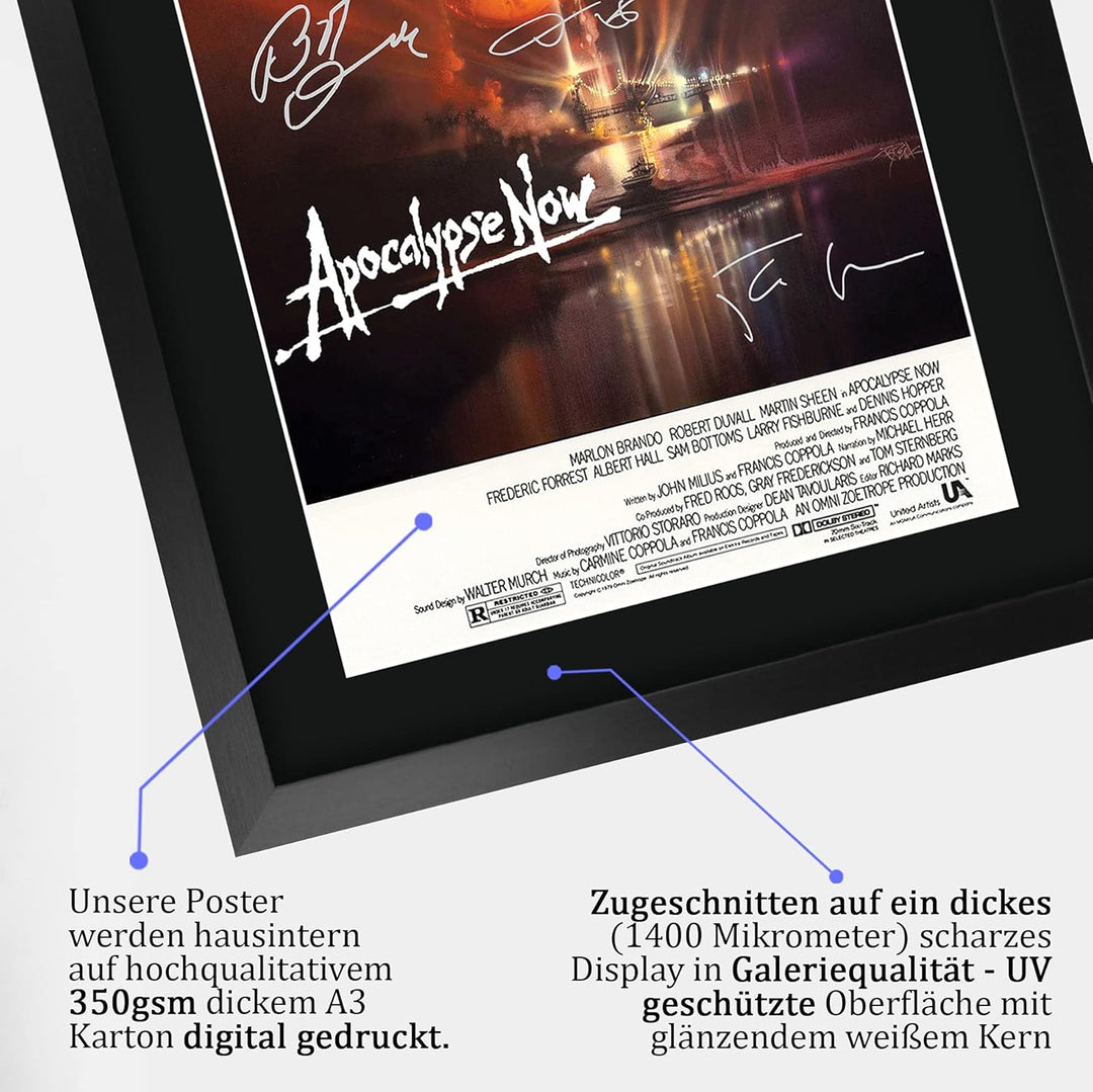 HWC Trading Apocalypse Now A3 Gerahmte Signiert Gedruckt Autogramme Bild Druck-Fotoanzeige Geschenk