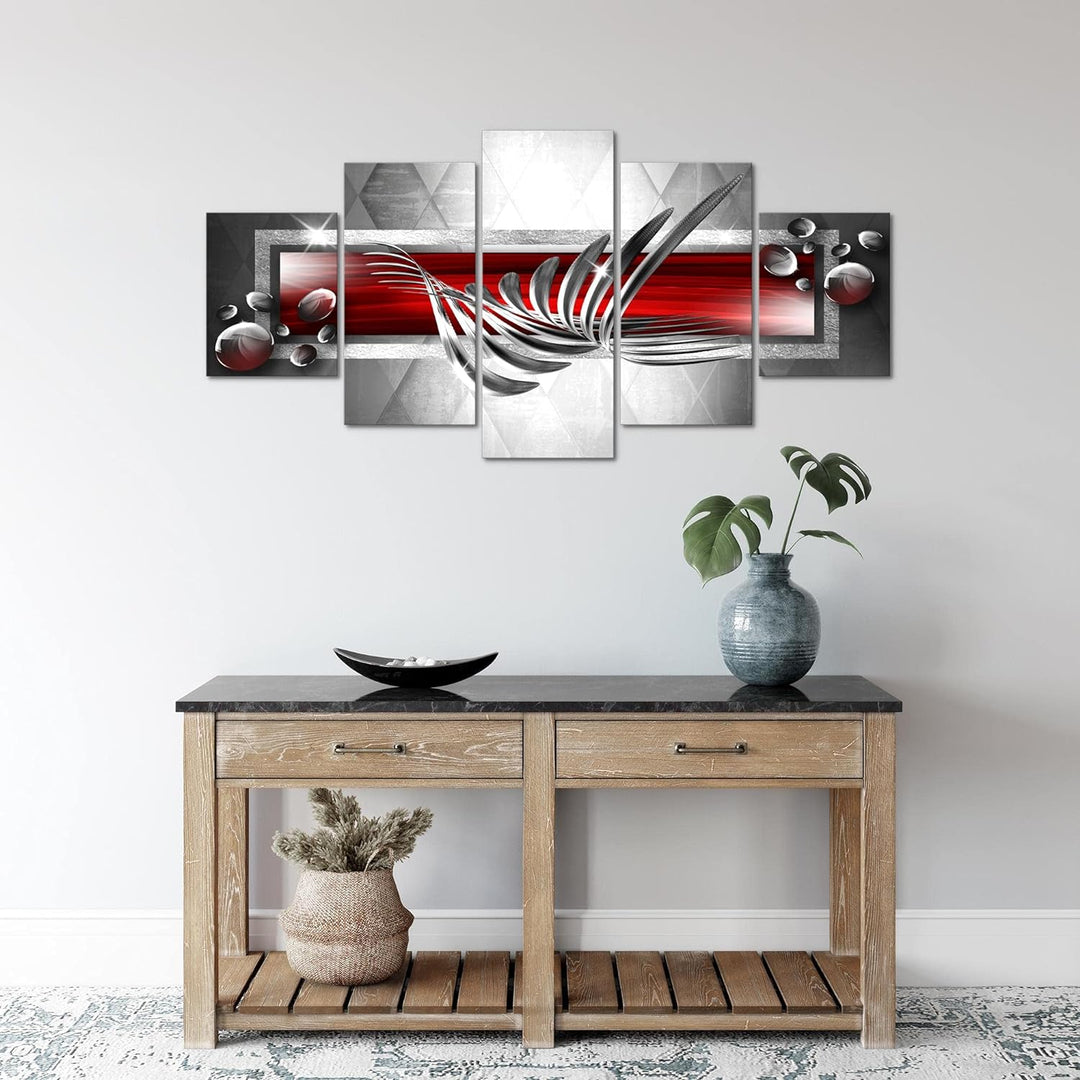 Runa Art Wandbilder Abstrakt 5 Teilig Bild auf Vlies Leinwand Deko Wohnzimmer Schlafzimmer Perlen Gr