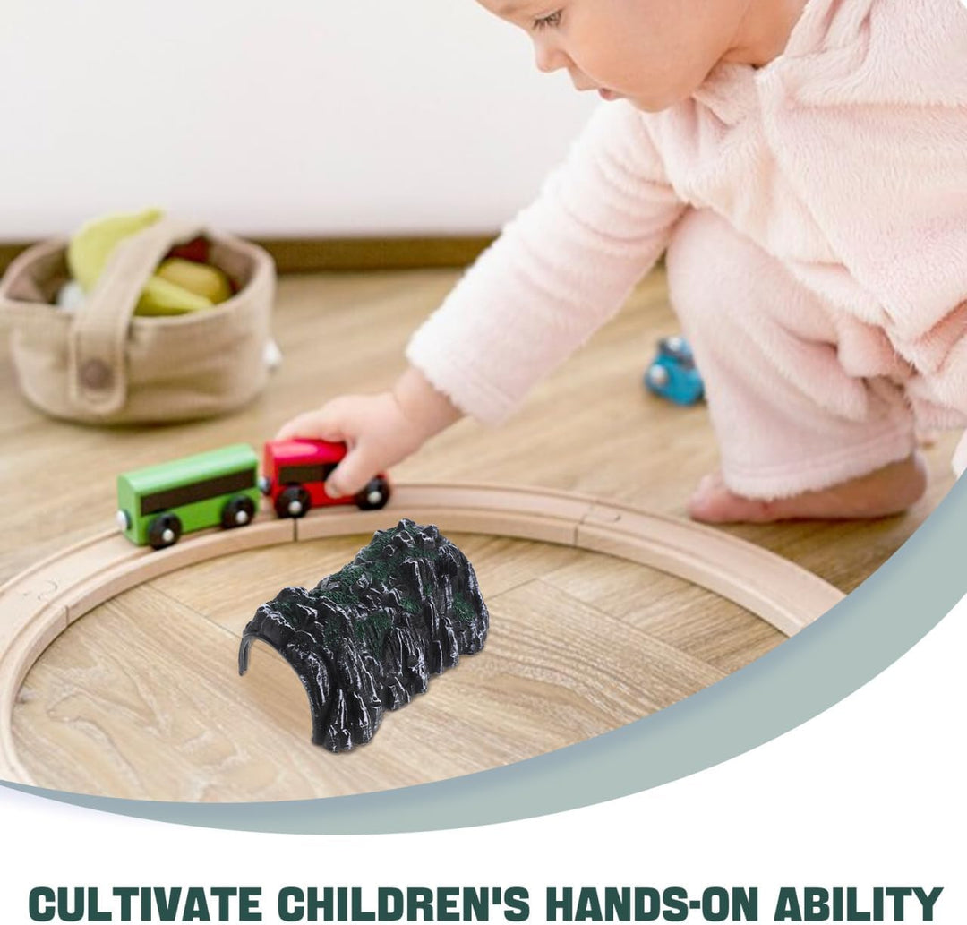 minkissy Simulation Tunnel Höhlenmodell Spielzeug Kinder 3 Stück Kunststoff Eisenbahn Zubehör Tischd