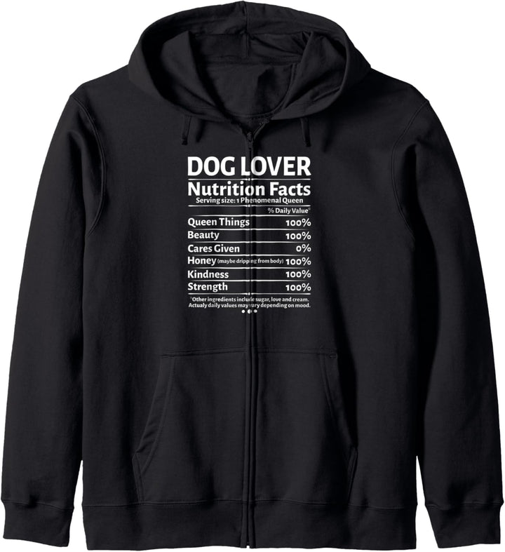 Dog Lover Nutrition Facts Frauchen Outfit Hundepfote Kapuzenjacke