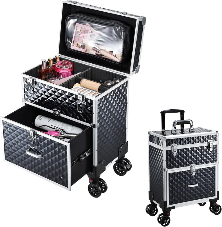 Kosmetikkoffer Trolley Kosmetik Trolley mit Schublade Make up Koffer Schminkkoffer Friseurkoffer mit