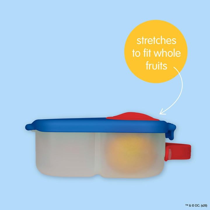 b.box Superman Mini Brotdose | Bento-Box mit 3 Fächern (2 auslaufsicher) | Ideal für Kleinkinder, Ki