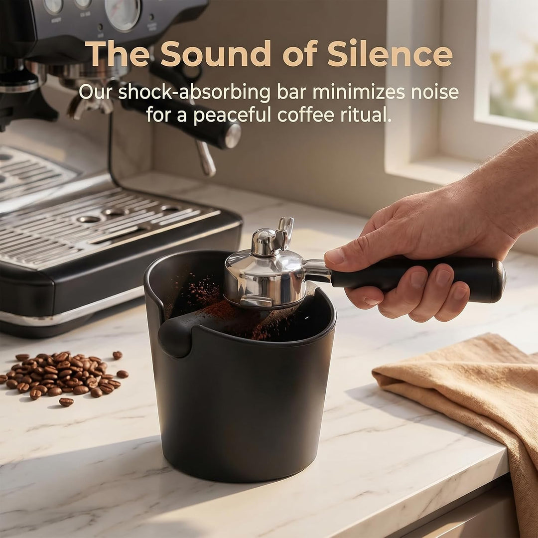 Ideal Swan Abklopfbehälter für Siebträger Knock Box Barista Zubehör Kaffeesatz Abschlagbehälter Espr