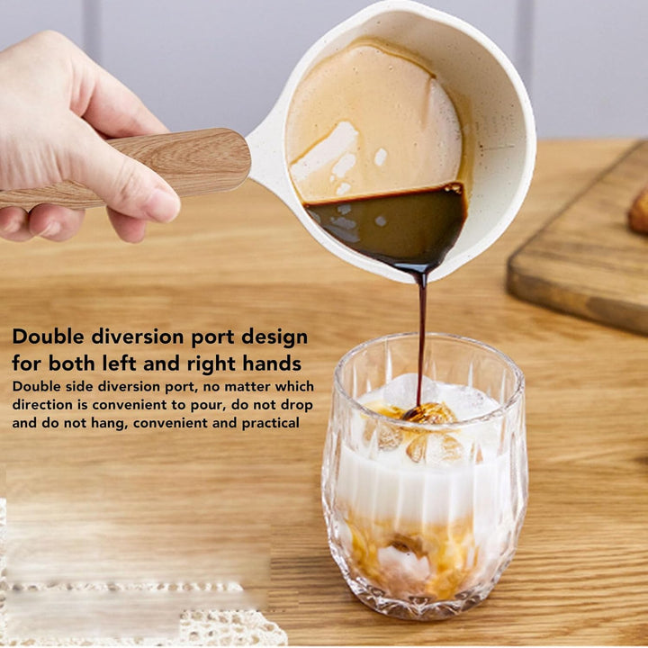 Antihaftbeschichteter Kleiner Topf, Kleiner Weisser Sossentopf, Milchtopf Mit Flachem Boden, Multifu