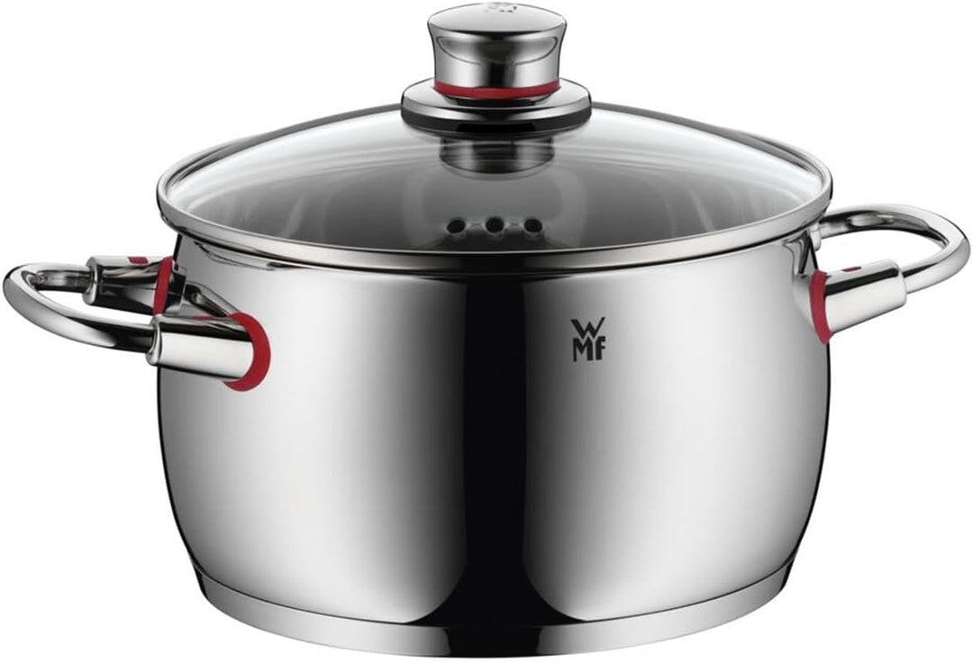 WMF Quality One Topfset Induktion 4-teilig, Kochtopf Set mit Glasdeckel, Cromargan Edelstahl poliert