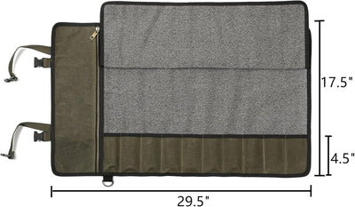 Professionelle Kochmessertasche mit schnittfestem Material, strapazierfähigem, gewachstem 16-Unzen-S