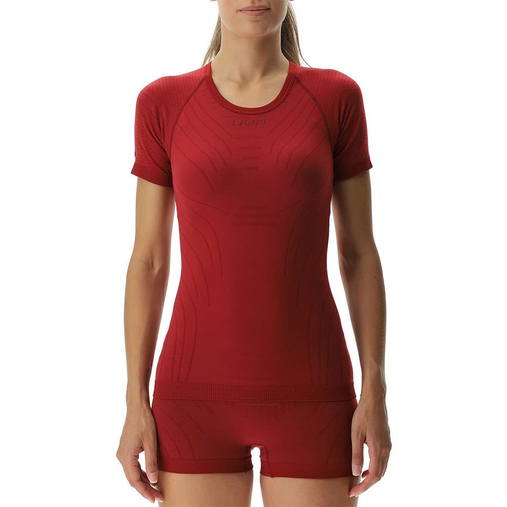 UYN Women's MOTYON 2.0 UW SH_SL. T-Shirt, Anspruchsvolles Rot, XS