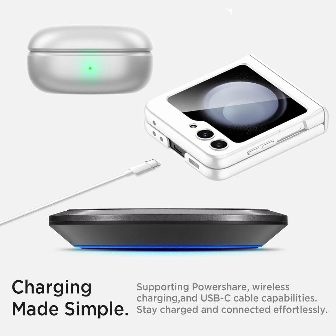 Miimall Kompatibel mit Samsung Galaxy Z Flip 5 Hülle mit Scharnierschutz Magnetischer [Externer Bild