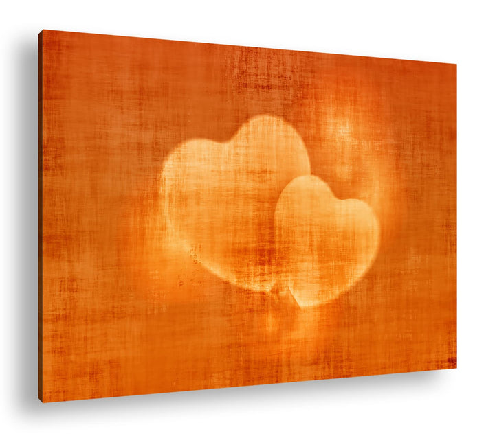 deyoli leuchtende Herzen im Format: 80x60 als Leinwandbild, Motiv fertig gerahmt auf Echtholzrahmen,