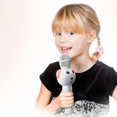 Lenco BMC-060 Karaoke Mikrofon für Kinder - Bluetooth V5.0 - Mit Smartphone-Halterung - 5 Watt RMS -