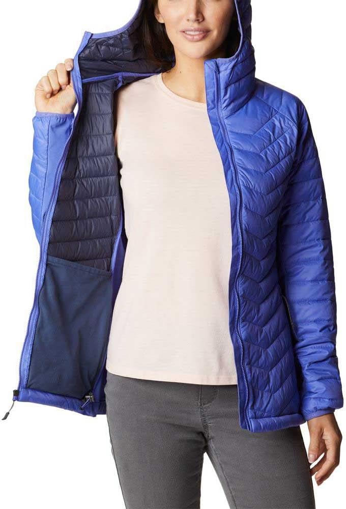 Columbia Powder Pass Hooded Jacket, Steppjacke mit Kapuze für Damen M Purple Lotus, M Purple Lotus